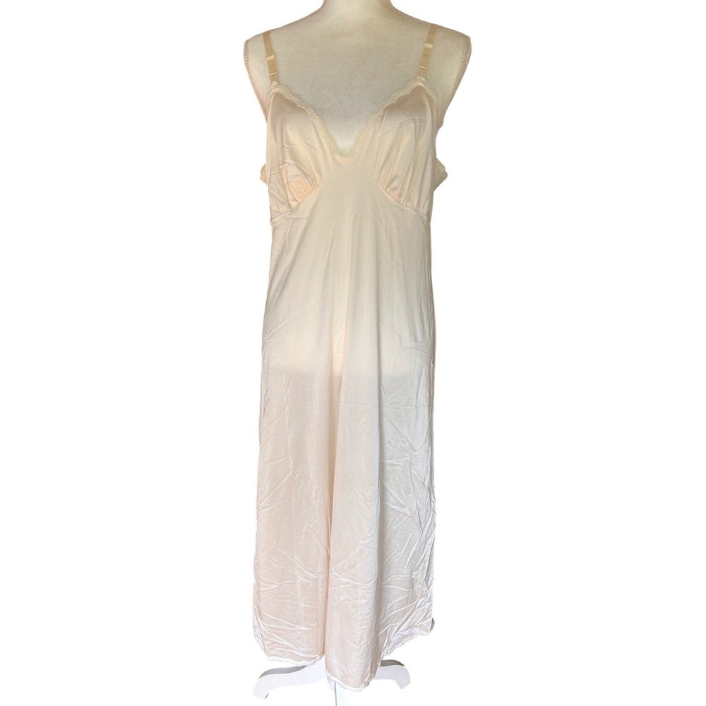 Vintage Slip Dress Ivory Coquette Romantic Cottagecore  Made in USA